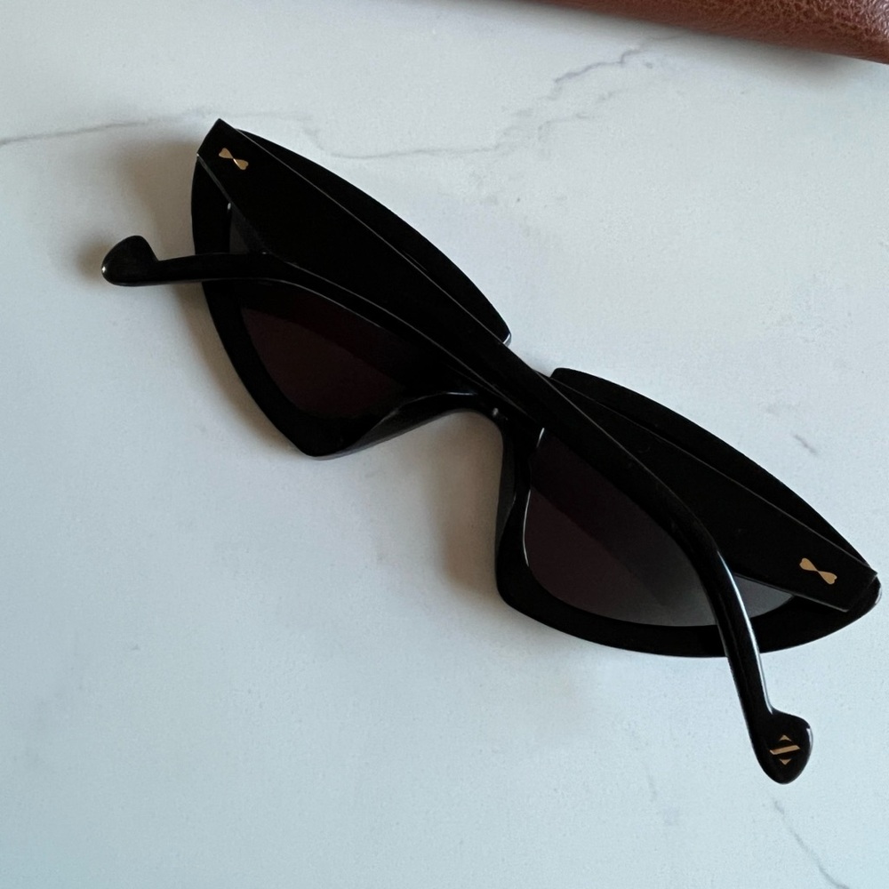 Zimmermann Verona Black Vintage Style Cat Eye Sunglasses Retail $280 - Picture 13 of 14